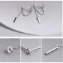 Bar Dangle Earrings With Chain for Women Minimalist 925 Sterling Silver Stud Earrings Bar Dangle Earrings With Chain for Women Minimalist 925 Sterling Silver Stud Earrings