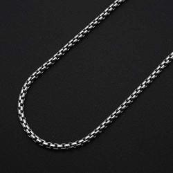 Verona Jewelers Real 925 Sterling Silver 2MM - 5MM Solid Round Box Link Necklace and Bracelet, Chain For Men Women Boys Girls, Rhodium Chain, Extra Durability, 16-30 Inch