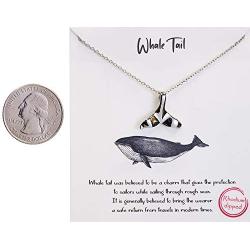 Jewelry Nexus Whale Tail Inspirational Pendant Delicate Pendant Chain Necklace