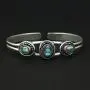 Natural Labradorite Cuff Bangle 925 Silver Overlay Handmade Vintage Boho Style Bangle Jewelry