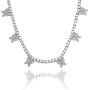 KMASAL Iced Out Bling Butterfly Choker Pendant Necklace 18K Gold Plated with 4mm Tennis Chain Hip Hop Lab Diamond Jewelry for Men Women
