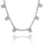 KMASAL Iced Out Bling Butterfly Choker Pendant Necklace 18K Gold Plated with 4mm Tennis Chain Hip Hop Lab Diamond Jewelry for Men Women