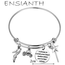 ENSIANTH Dream Princess Bracelet A Dream is A Wish Your Heart Makes When Youre Fast Asleep Nursery Gift