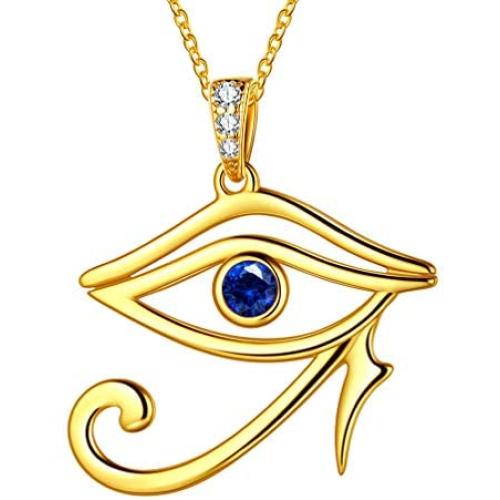 Symbol of Protection Necklace for Men Women 925 Sterling Silver Egypt Eye of Horus/Tree of Life Drop Pendant/ Wavy Cross Men Necklace/Round Star of David Amulet Pendant Necklace Amulet Jewelry Gift