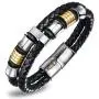 Feraco Men Leather Bracelet With Magnetic Clasp Double-Row Black Multilayer Leather Braided Cuff Wrap Wristbands , 8.66inch Feraco Men Leather Bracelet With Magnetic Clasp Double-Row Black Multilayer Leather Braided Cuff Wrap Wristbands , 8.66inch