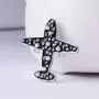 Cute Airplane Brooch Black Enamel Pin Metal Pearl Brooches Pins Jewelry