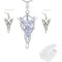 PPX Lord of The Ring Elven Leaf Aragorn Arwen Evenstar Pendant Chain Necklace Princess Chain and Earrings with Transparent Jewelry Box PPX Lord of The Ring Elven Leaf Aragorn Arwen Evenstar Pendant Chain Necklace Princess Chain and Earrings with Transparent Jewelry Box