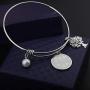 BEKECH Nonna Bracelet Grandma Nonna Charm Expandable Wire Bangle Nana Nonna Jewelry Grandmother Gift for Family Nonna