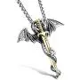 Fusamk Punk Animal Pendant Titanium Steel Sword Wing Dragon Necklace Fusamk Punk Animal Pendant Titanium Steel Sword Wing Dragon Necklace