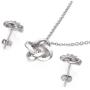 Yoursfs Halos Bridal Jewelry Set for Women Platinum Plated Big CZ Austrian Crystal Clip On Earrings Pendant Necklace Sets