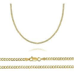 10K Yellow Gold 2mm Curb Chain Necklace, 16'' - 30''