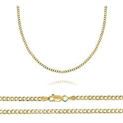 10K Yellow Gold 2mm Curb Chain Necklace, 16'' - 30''