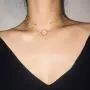 Konpicca 18K Gold Plated Chain Choker Necklace Tiny Pearl Lucky Heart Circle Link Necklace Sets Minimalist Layering Stacking Jewelry for Women