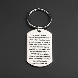 HOLLP Nurse Prayer Gift A Nurses Prayer Jewelry Nurse Graduation Gift Nurse Birthday Gift Nursing Student Gift Dog Tag Keychain