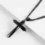 HZMAN Mens Polished Stainless Steel Silver Cross Pendant Necklace 22+2 Inches Chain