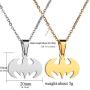 RZCXBS Womens Men Lightweight Surgical Stainless Steel Bat Man Necklace Charm Batman Insect Necklace