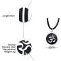 Mens Buddha Namaste Ohm Om Aum Sanskrit Symbol Medallion Pendant Necklace,Hindu Amulet Yoga Jewelry