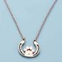 BEKECH Pet Lovers Gift Paw Horseshoe Pendent Necklace Dog Paw Good Luck Charm Horse Shoe Charm Jewelry Gift for Women Girls Dog Owner Pet Sitter