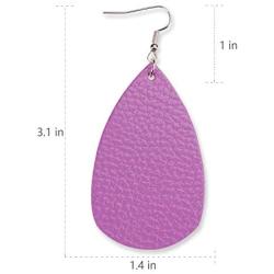 Latiiz Dangle Faux Leather Earrings for Women Lightweight Handmade Colorful Petal Earrings Teardrop Sets as Lovely Outfit Jewelry