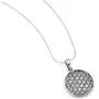 925 Sterling Silver Flower of Life Mandala 22 mm Circle Round Charm Pendant Necklace, 18 inches