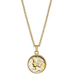 American Coin Treasures Gold-Layered Silver Mercury Dime Goldtone Coin Pendant with 18'' Chain Necklace - Genuine and Elegant Keepsake Jewelry for Women | White Luxury Gift Box Included