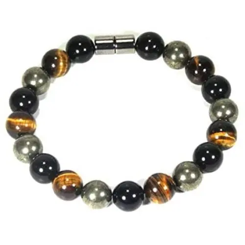 Auras by Osiris Triple Protection Bracelet - Black Tourmaline- Tiger Eye - Pyrite - Luxury Jewelry - Durable Bracelets (7, Triple Protection) Auras by Osiris Triple Protection Bracelet - Black Tourmaline- Tiger Eye - Pyrite - Luxury Jewelry - Durable Bracelets (7, Triple Protection)