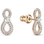SWAROVSKI Womens Infinity Jewelry Set Collection, Rose Gold Tone & Rhodium Finish, Clear Crystals
