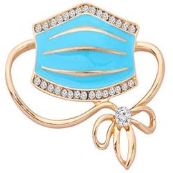 BAUNA Funny Social Distancing Jewelry Mask Brooch with Rhinestone 2021 Pandemic Gift