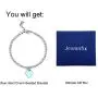 Jewanfix Charm Bracelet for Girls, Womens Stainless Steel Love Heart Charm Beaded Delicate Bracelet