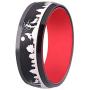 Cloud Dancer 8MM Width Red Black Tungsten Ring Matte Finish Beveled Edges Wedding Band Howling Wolf Wolves Landscape Scene Tungsten Ring -Free Customer Engraving