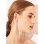 Kemstone Fashion Rose Gold/Silver Long Tassel Earrings for Women