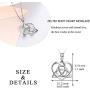 Celtic Love Knot Necklace Jewelry Sterling Silver Good Luck Vintage Triquetra Irish Celtic Love Heart Pendant Necklace for Women Girls