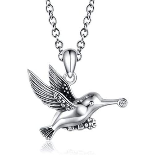 Cremation Grandmum Jewelry for Ashes Memorial Urn Necklace Sterling Silver Hummingbird Pendant Keepsake as a Memorial Always in My Heart Memory Necklace Gift