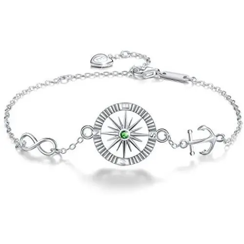Esberry ✦Gifts for Mothers Day✦18K Gold Plated 925 Sterling Silver Bracelets Birthstone Set Rudder Shape Bracelets Birthday Gifts for Women Girls Mom Mother Wife Girlfriend Esberry ✦Gifts for Mothers Day✦18K Gold Plated 925 Sterling Silver Bracelets Birthstone Set Rudder Shape Bracelets Birthday Gifts for Women Girls Mom Mother Wife Girlfriend