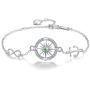 Esberry ✦Gifts for Mothers Day✦18K Gold Plated 925 Sterling Silver Bracelets Birthstone Set Rudder Shape Bracelets Birthday Gifts for Women Girls Mom Mother Wife Girlfriend