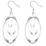 Sterling Silver Plated Oval Dangle for Women Teen Girls Silver Drop Earrings,with BuycitKy PU Jewelry Pouch