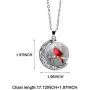 WUSUANED Oval Glass Cardinal Bird Necklace Red Cardinal Bird Memorial Jewelry Family Loss Gift