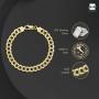 Amberta Plated on 925 Sterling Silver Bracelet - Various Styles - 8 mm Thick - Flat Cuban Curb Chain for Men - Length 8 Inch