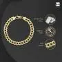 Amberta Plated on 925 Sterling Silver Bracelet - Various Styles - 8 mm Thick - Flat Cuban Curb Chain for Men - Length 8 Inch