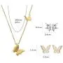 BQfife Butterfly Necklace for Women Originality Dainty Pendant Necklace Earrings Jewelry Set Gifts for Girls
