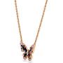 BERRICLE Rose Gold Flashed Sterling Silver Enamel Cubic Zirconia CZ Butterfly Fashion Necklace and Earrings Set