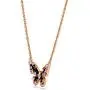 BERRICLE Rose Gold Flashed Sterling Silver Enamel Cubic Zirconia CZ Butterfly Fashion Necklace and Earrings Set