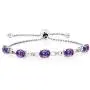Gem Stone King 925 Sterling Silver Purple Amethyst Women Adjustable Tennis Bracelet (3.75 Ct) Gem Stone King 925 Sterling Silver Purple Amethyst Women Adjustable Tennis Bracelet (3.75 Ct)
