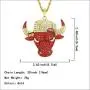 CANNE Hip Hop Bull Head Necklace 18K Gold Jewelry Tauren Plated Lab Simulation Diamond Ice Out Chain Mens Rap Street Costume Hemp Chain Necklace 30 Inch.
