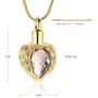 memorial jewelry Gold Angel Wings Glass Heart Urn Pet/Human Cremation Pendant Necklace Jewelry for Ashes