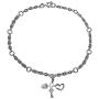 PZ Paz Creations 926 Sterling Silver Key to My Heart Pearl Charm Necklace