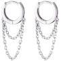 COLORFUL BLING Tassel Chain Dangle Small Hoop Earrings for Women Girls Men Minimalist Personalized Punk Jewelry