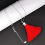 Tassel Necklace for Women Girls , Bohemian Silk Velvet Tassel Sweater Chain Long Pendant Necklace Autumn and Winter Jewelry