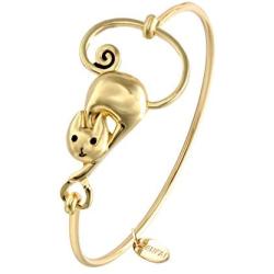 SENFAI Lovely Cat Bracelets for Women Cute Girls Fashion Bangle Animal Jewelry