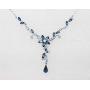 Faship Gorgeous Rhinestone Crystal Floral Necklace Earrings Set